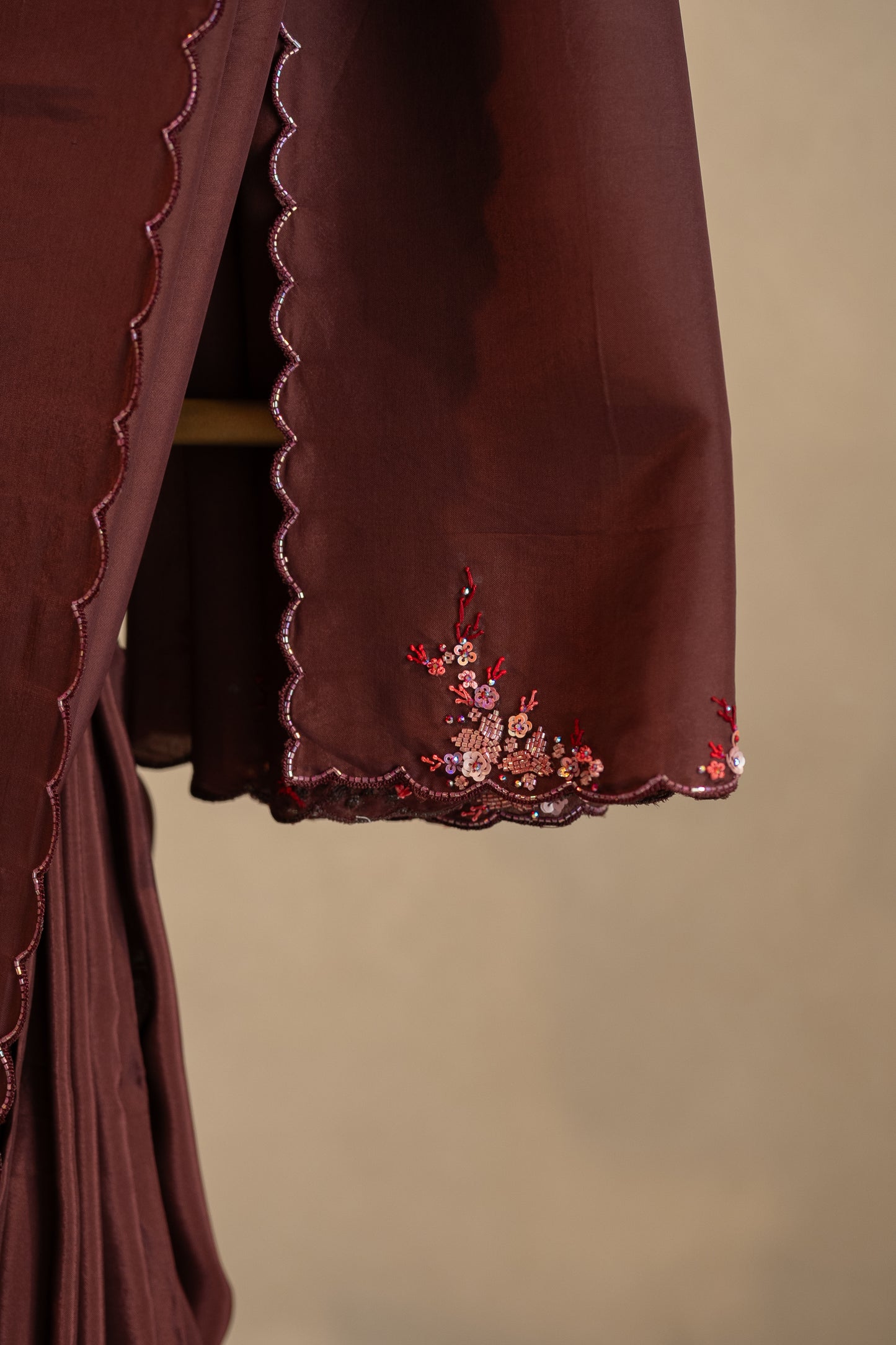 Brownish maroon upada silk saree