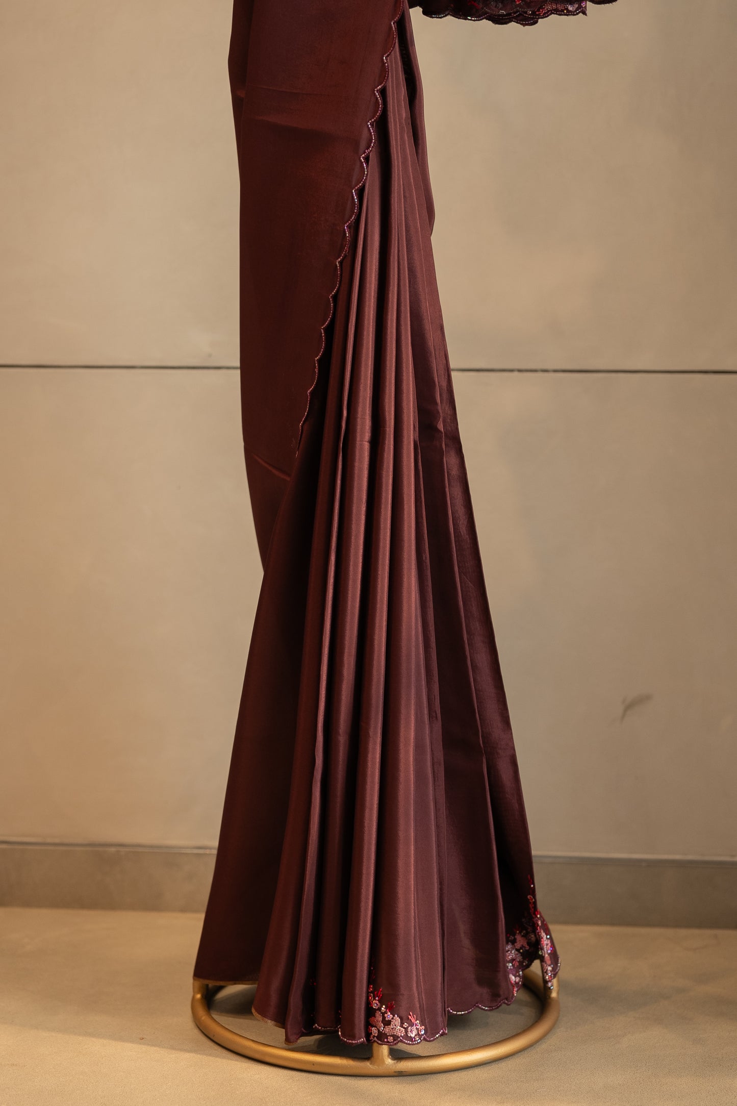 Brownish maroon upada silk saree