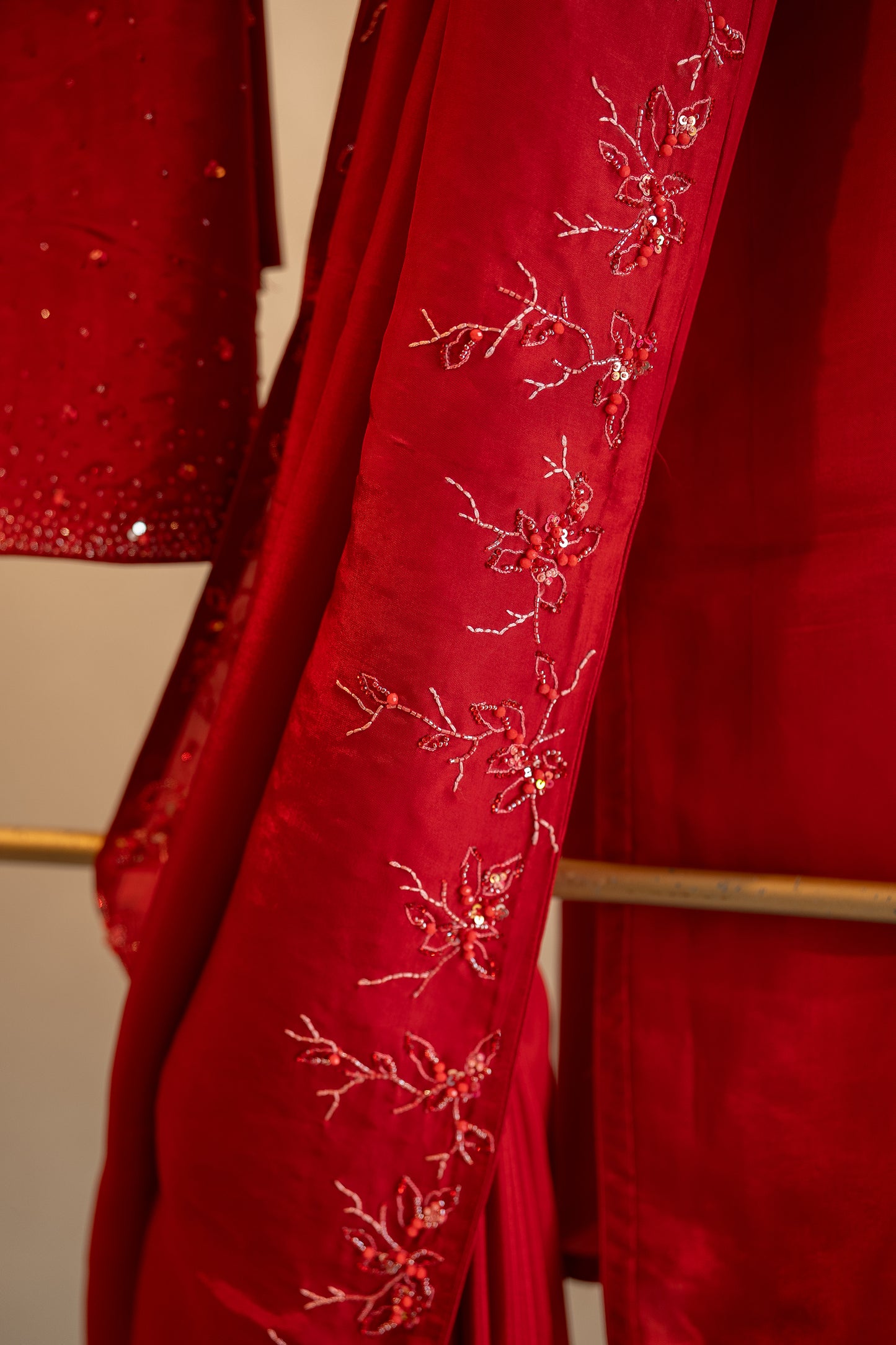 Red upada silk saree