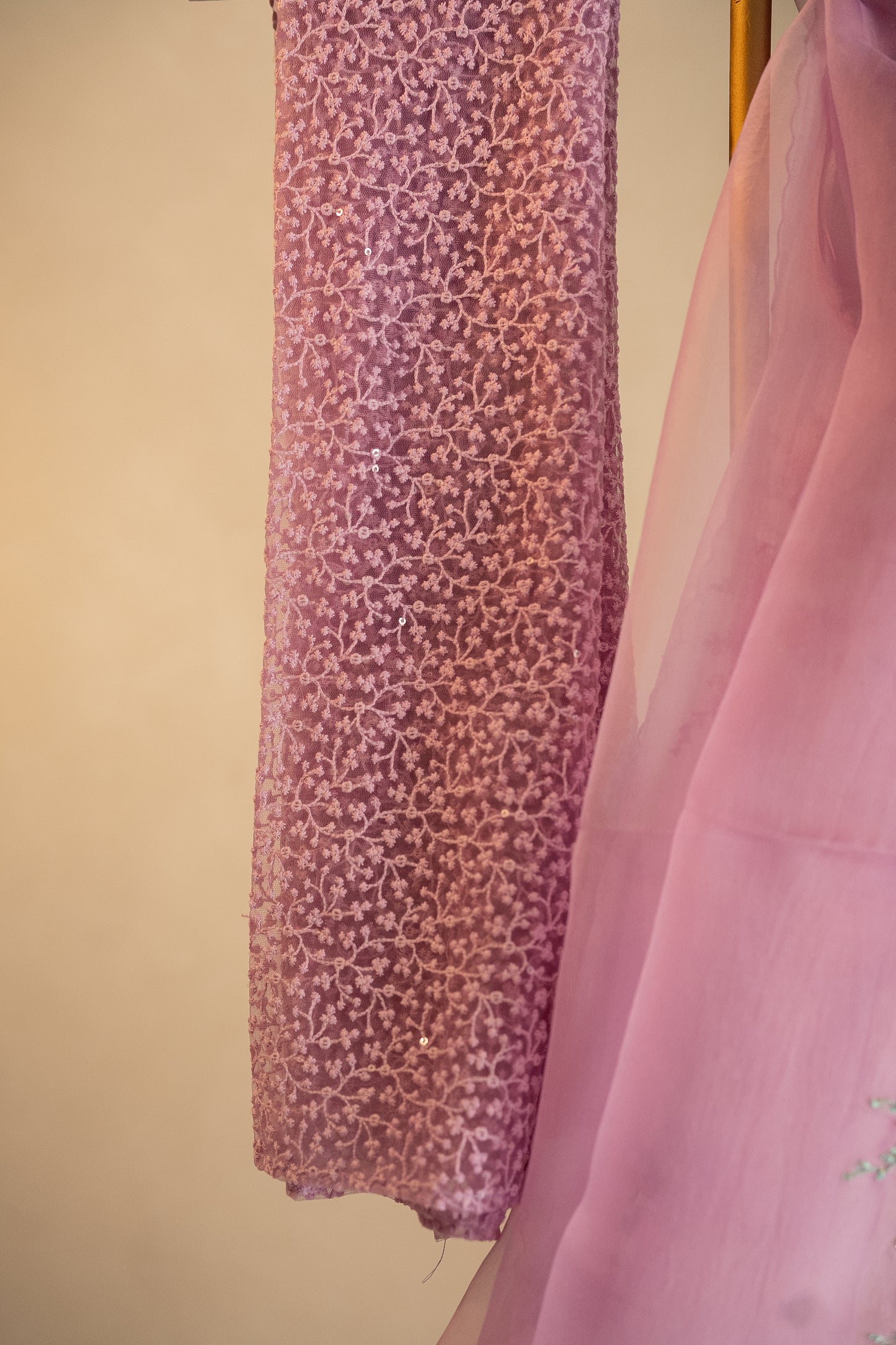 Lavender organza saree