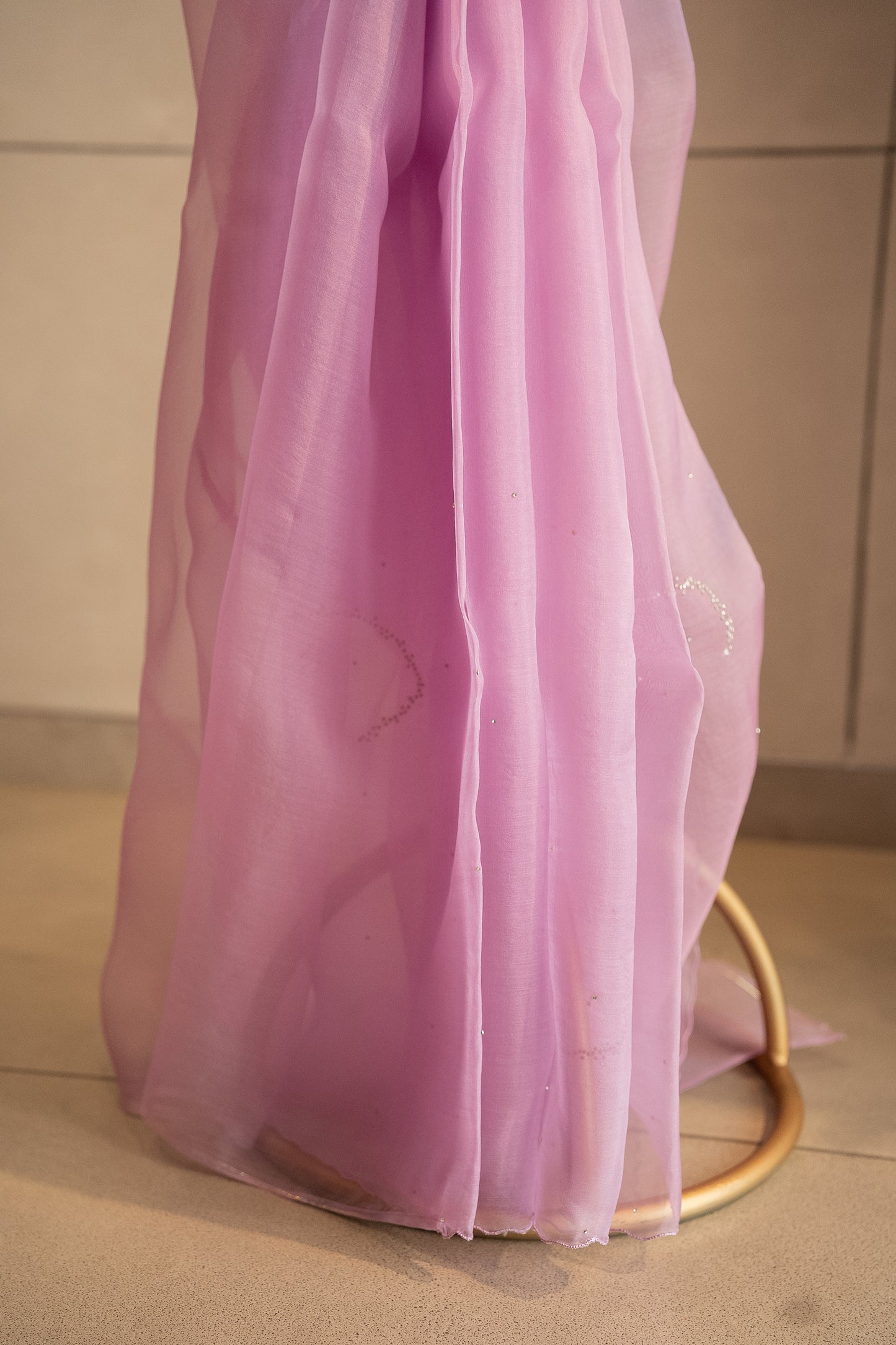 Lavender organza saree