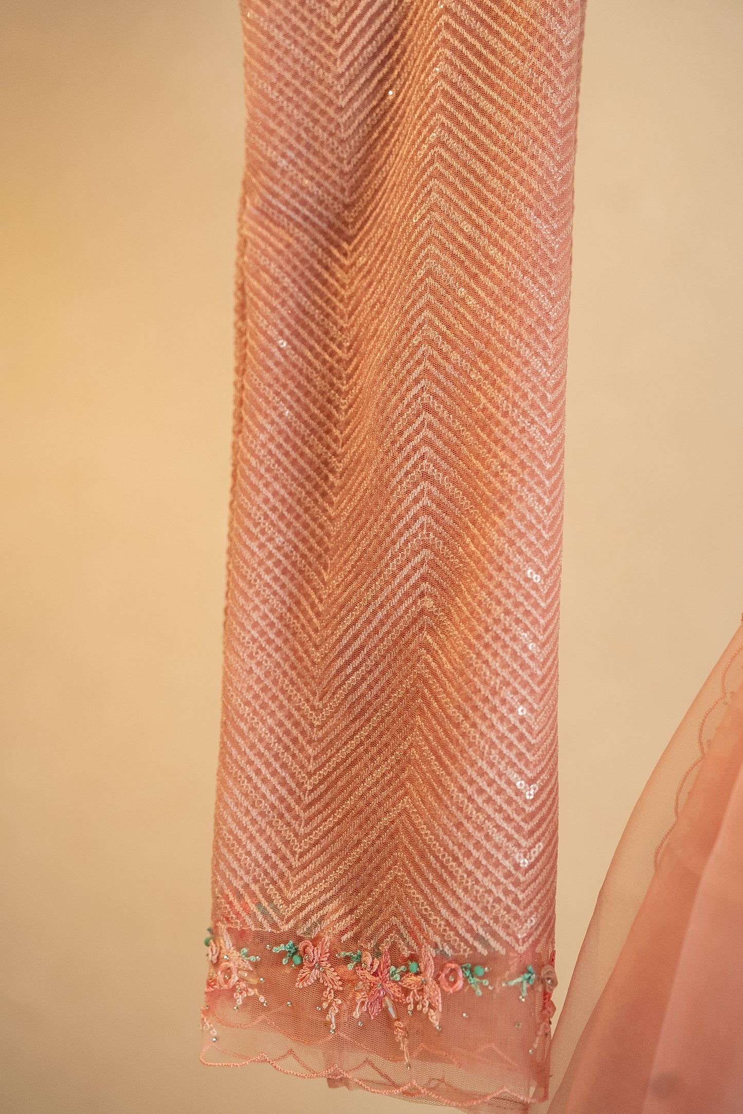 Pink pure organza saree