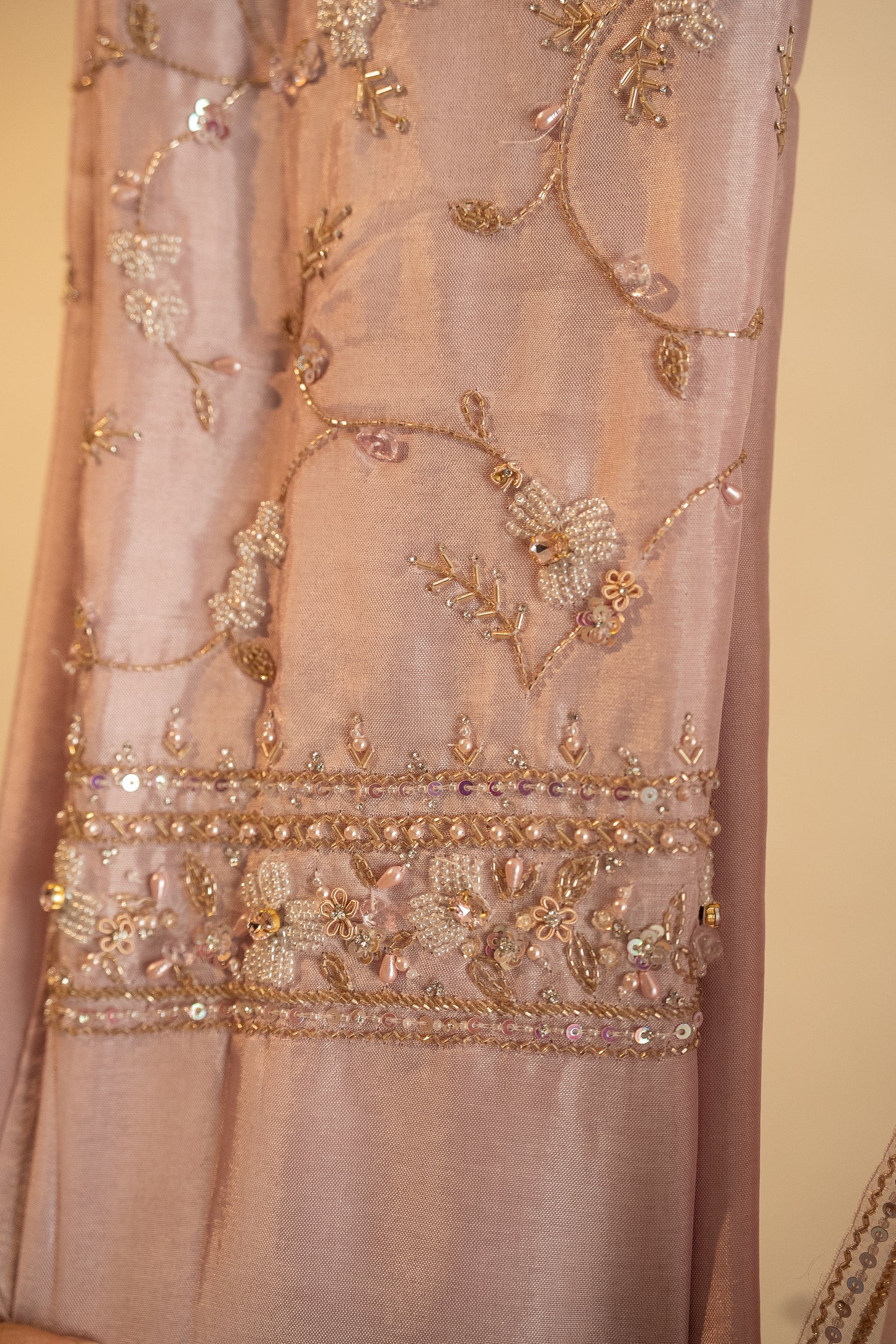 Baby Lilac pure organza saree