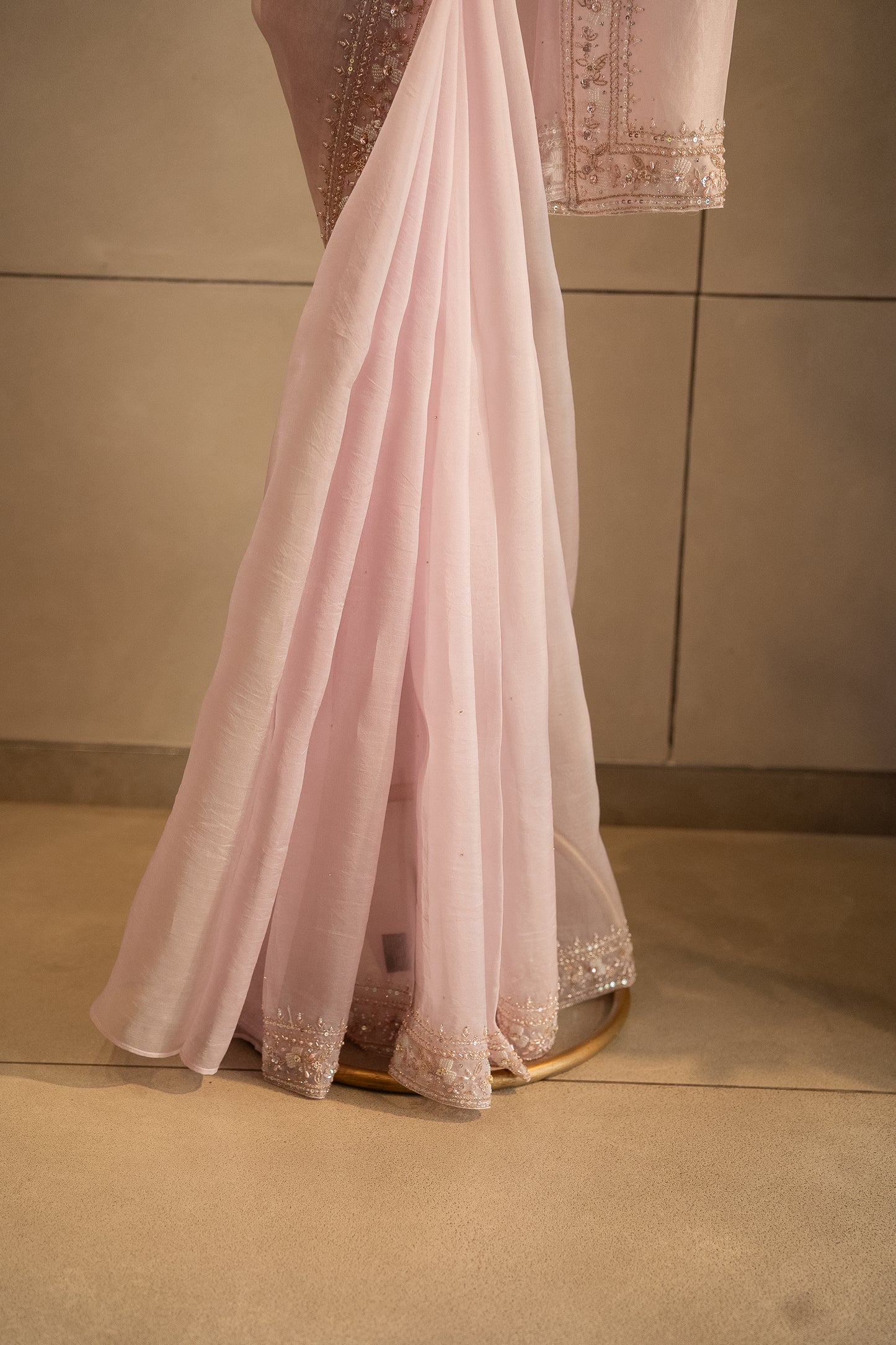 Baby Lilac pure organza saree