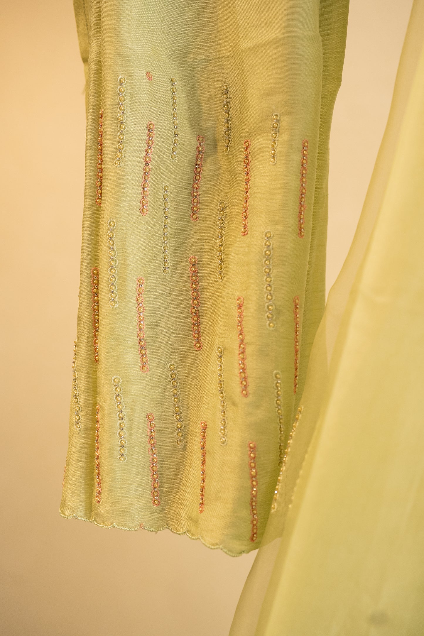 Lime green pure organza