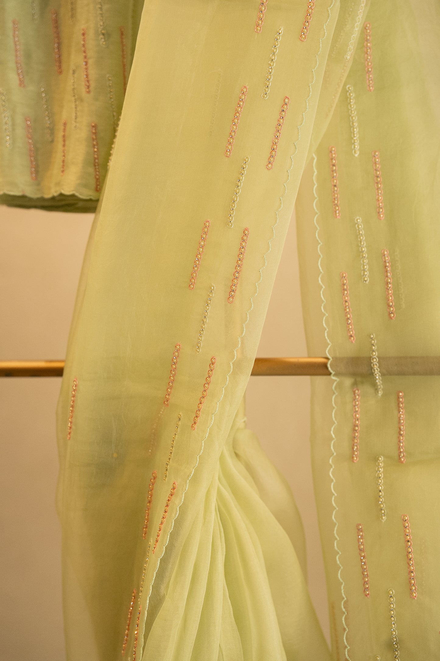 Lime green pure organza