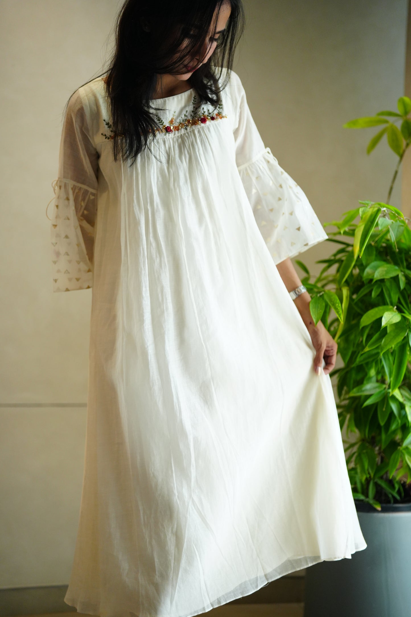 chanderi frock