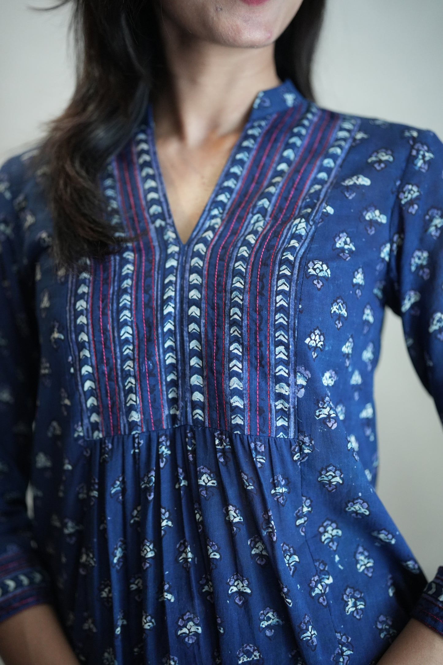 Indigo Printed Ajrakh Frock