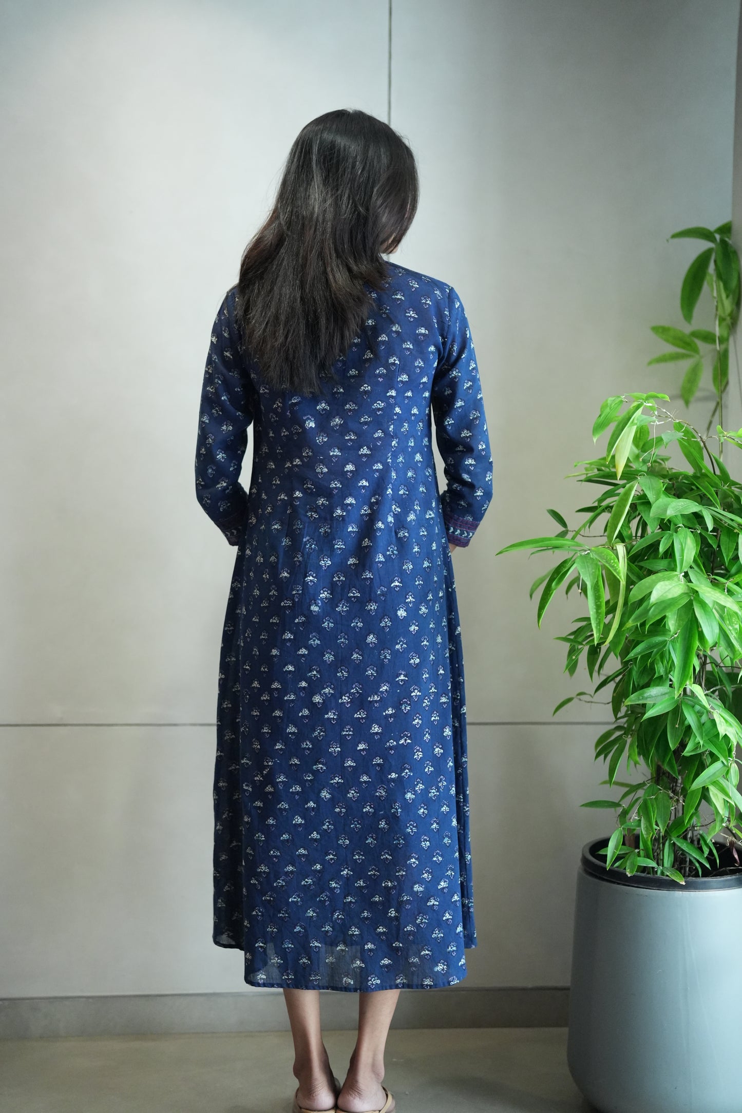 Indigo Printed Ajrakh Frock