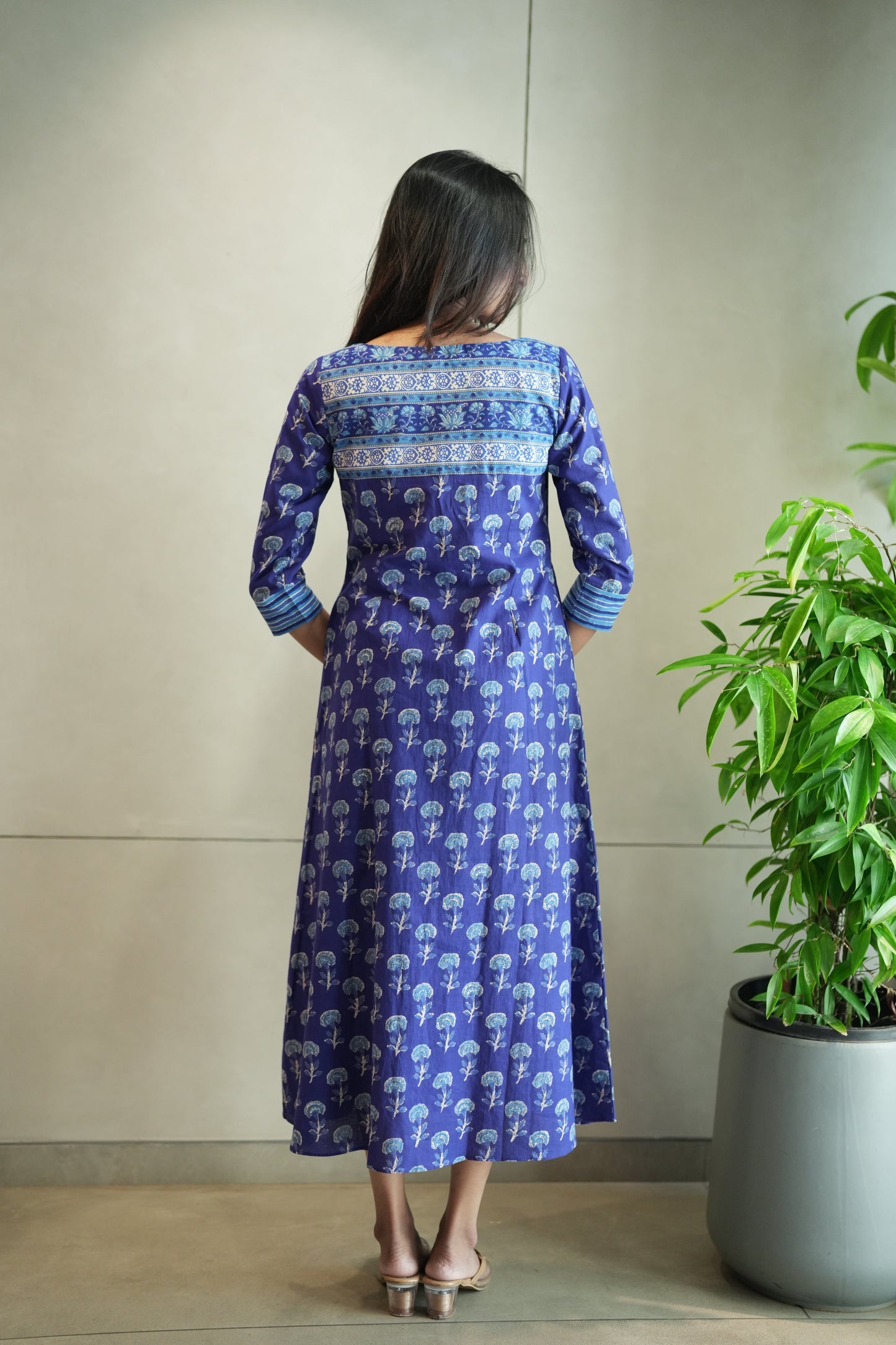 Blue Printed Frock