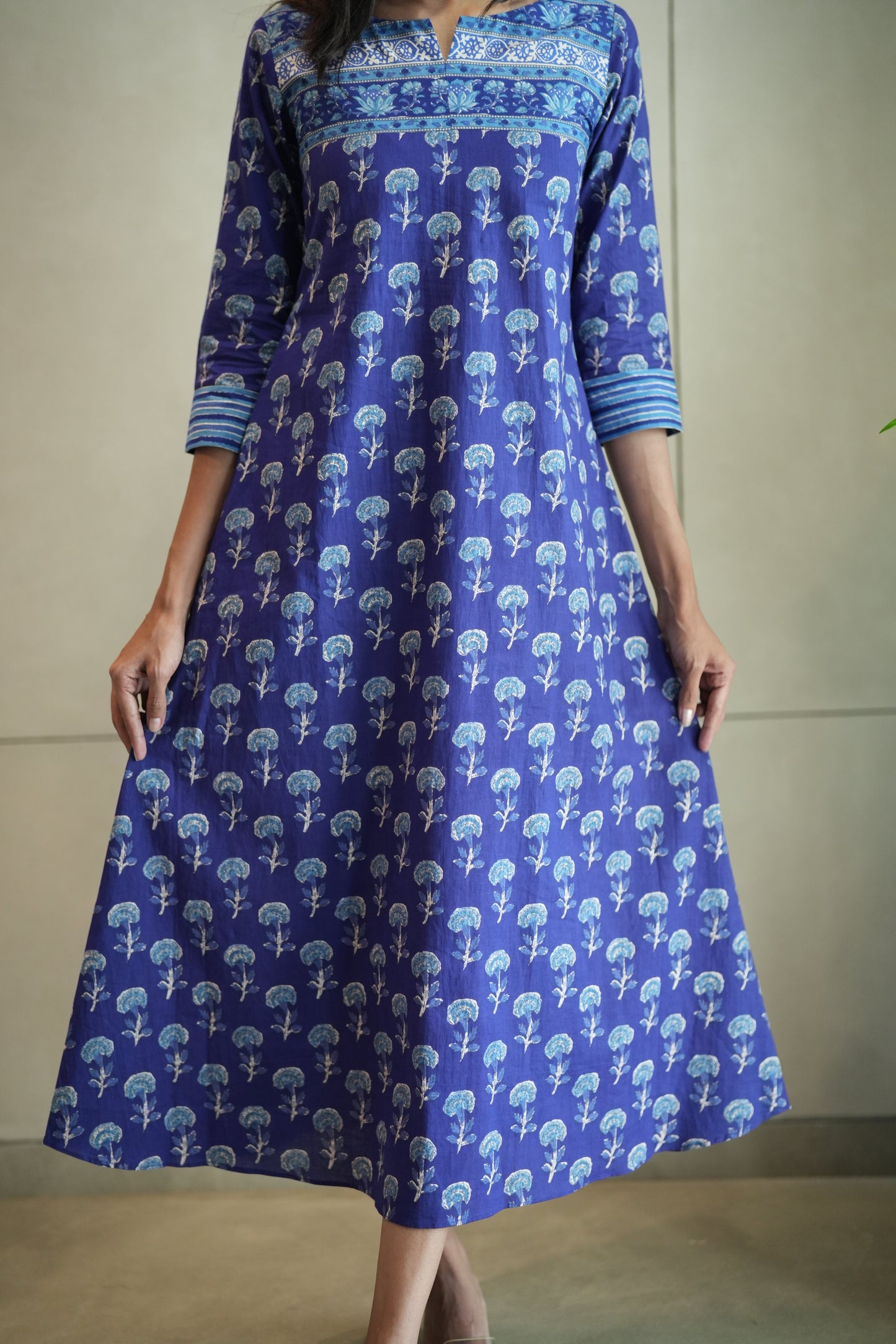 Blue Printed Frock