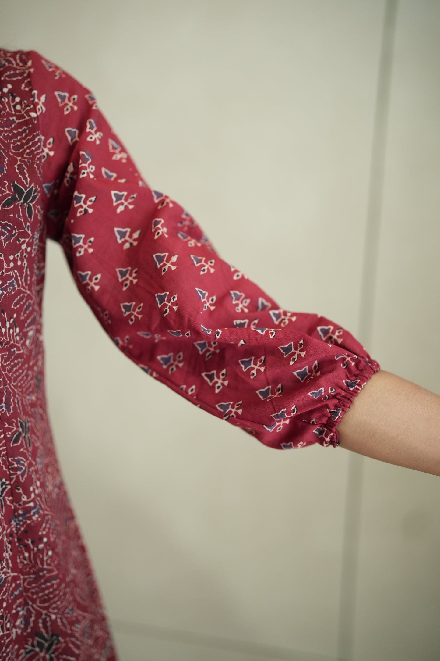 Maroon Ajrakh Frock