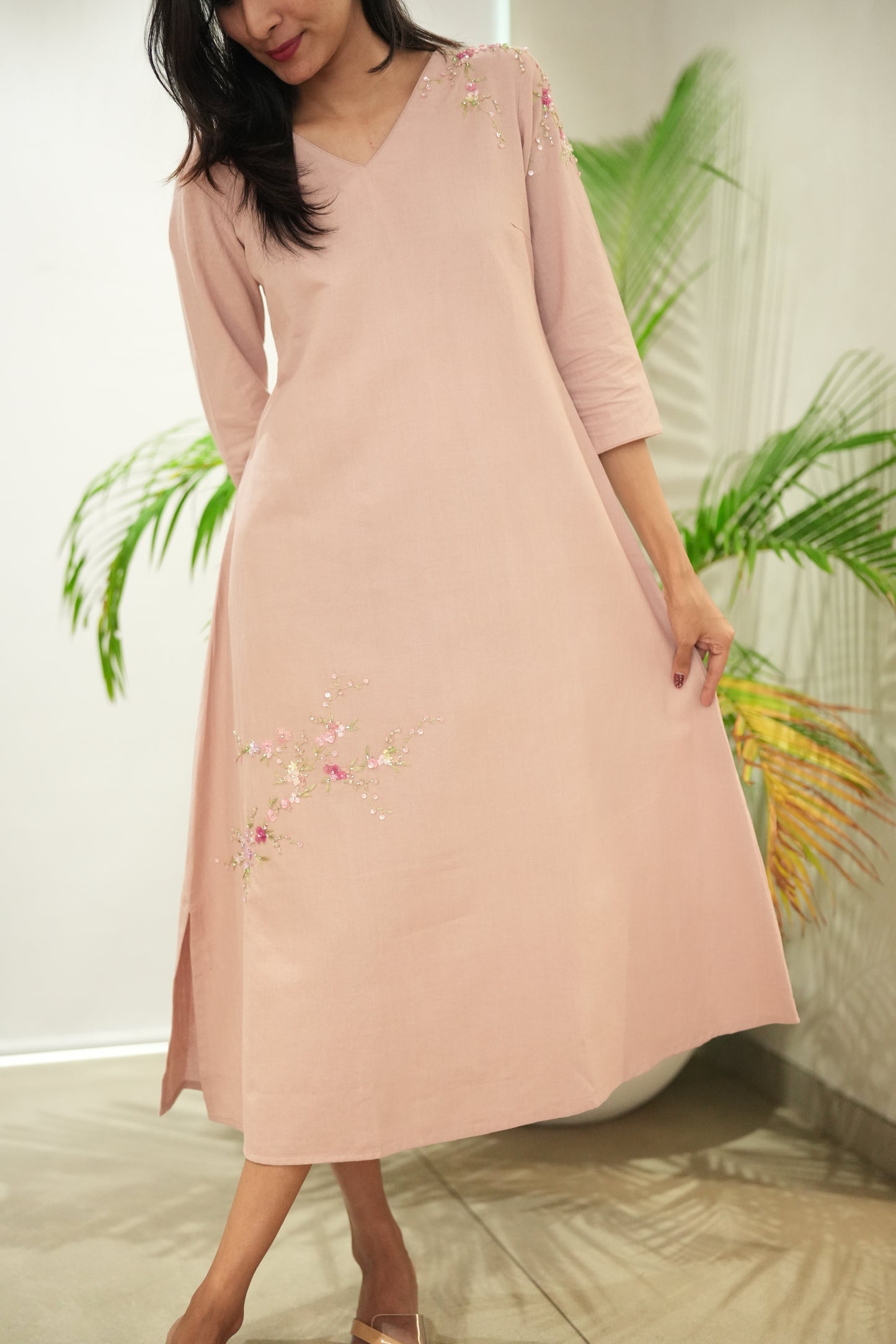 Blush Handloom Frock