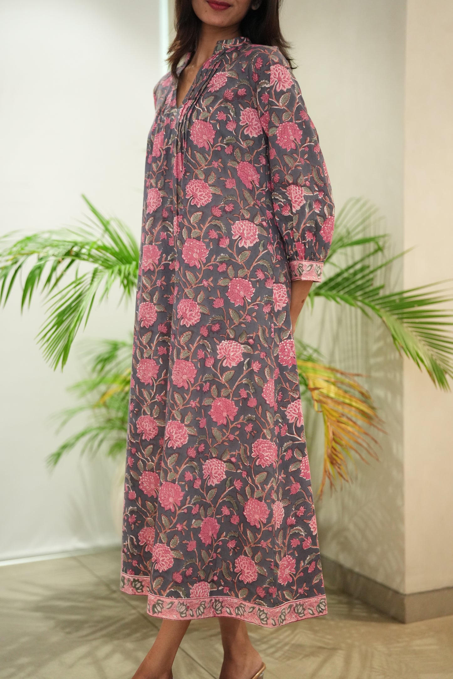 Blue Floral Cotton Frock