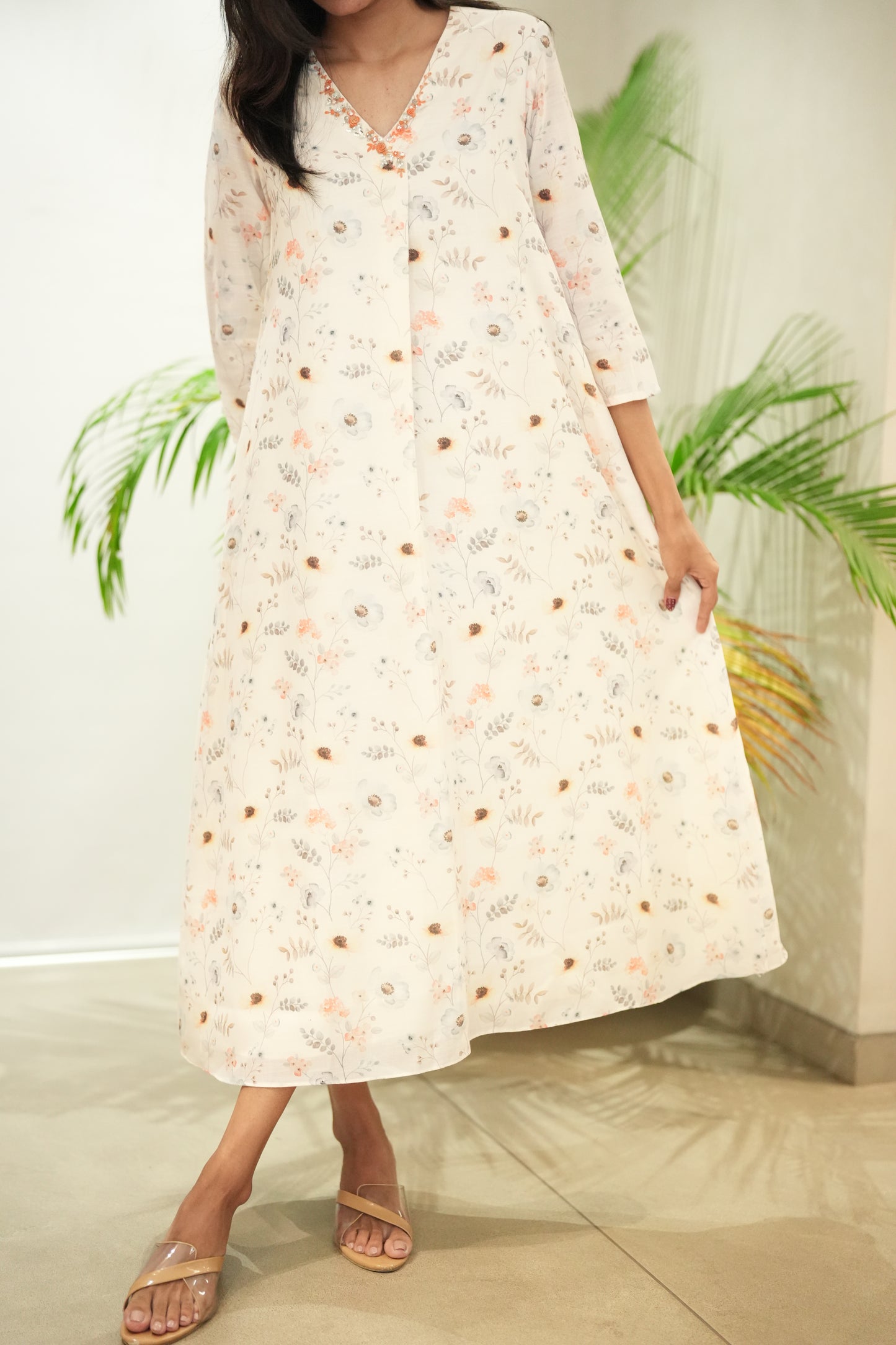 Linen Printed Frock