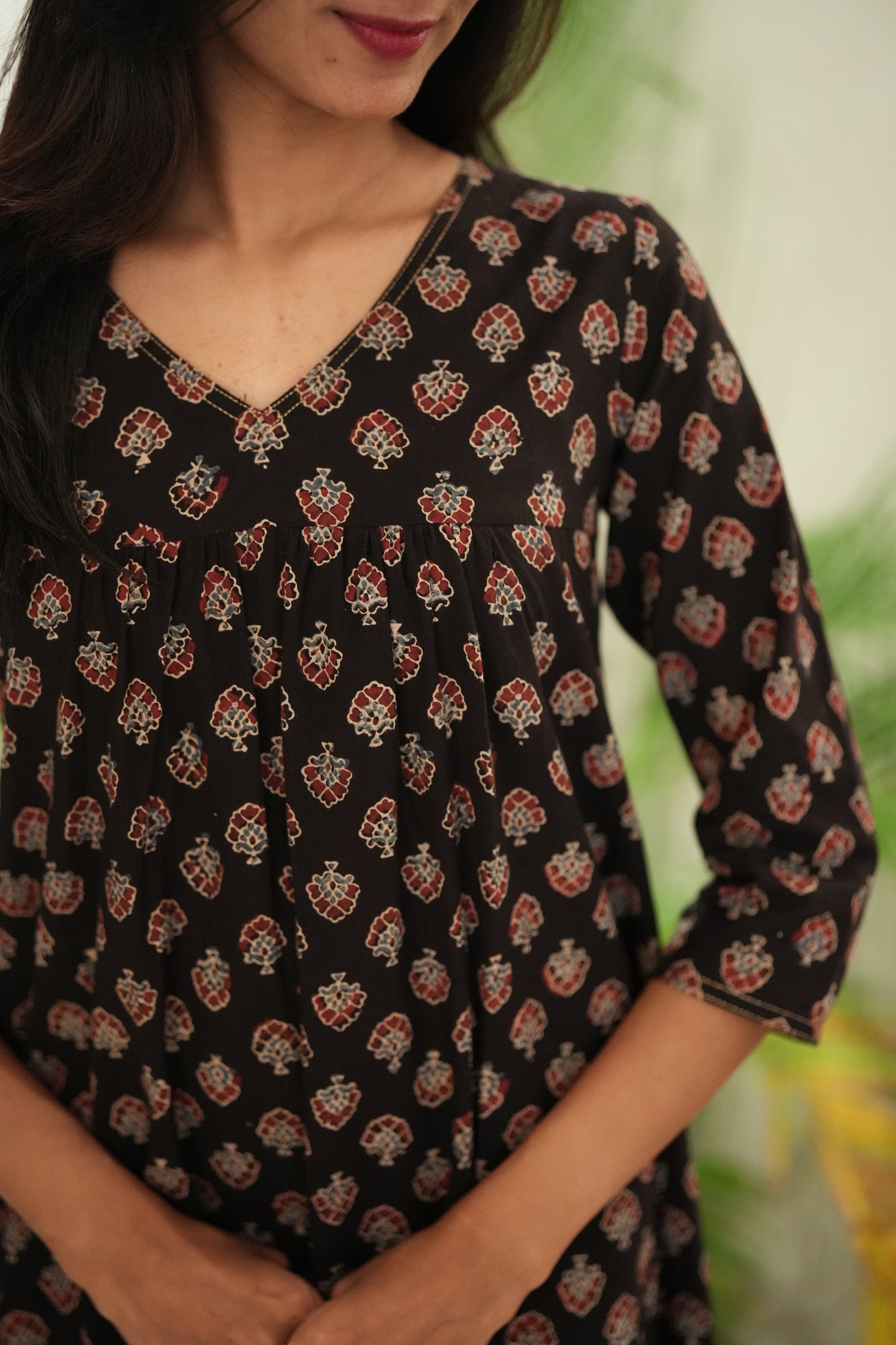 Black Ajrakh Frock