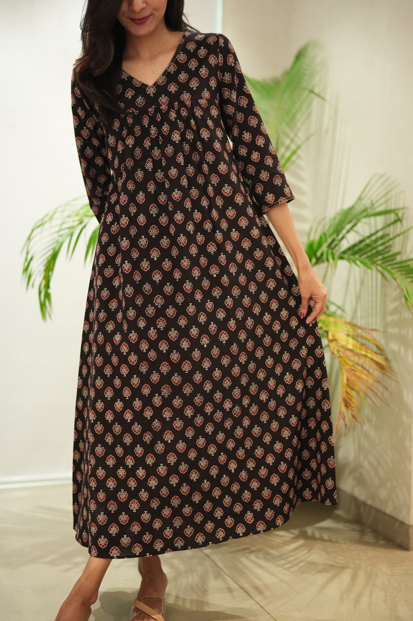 Black Ajrakh Frock