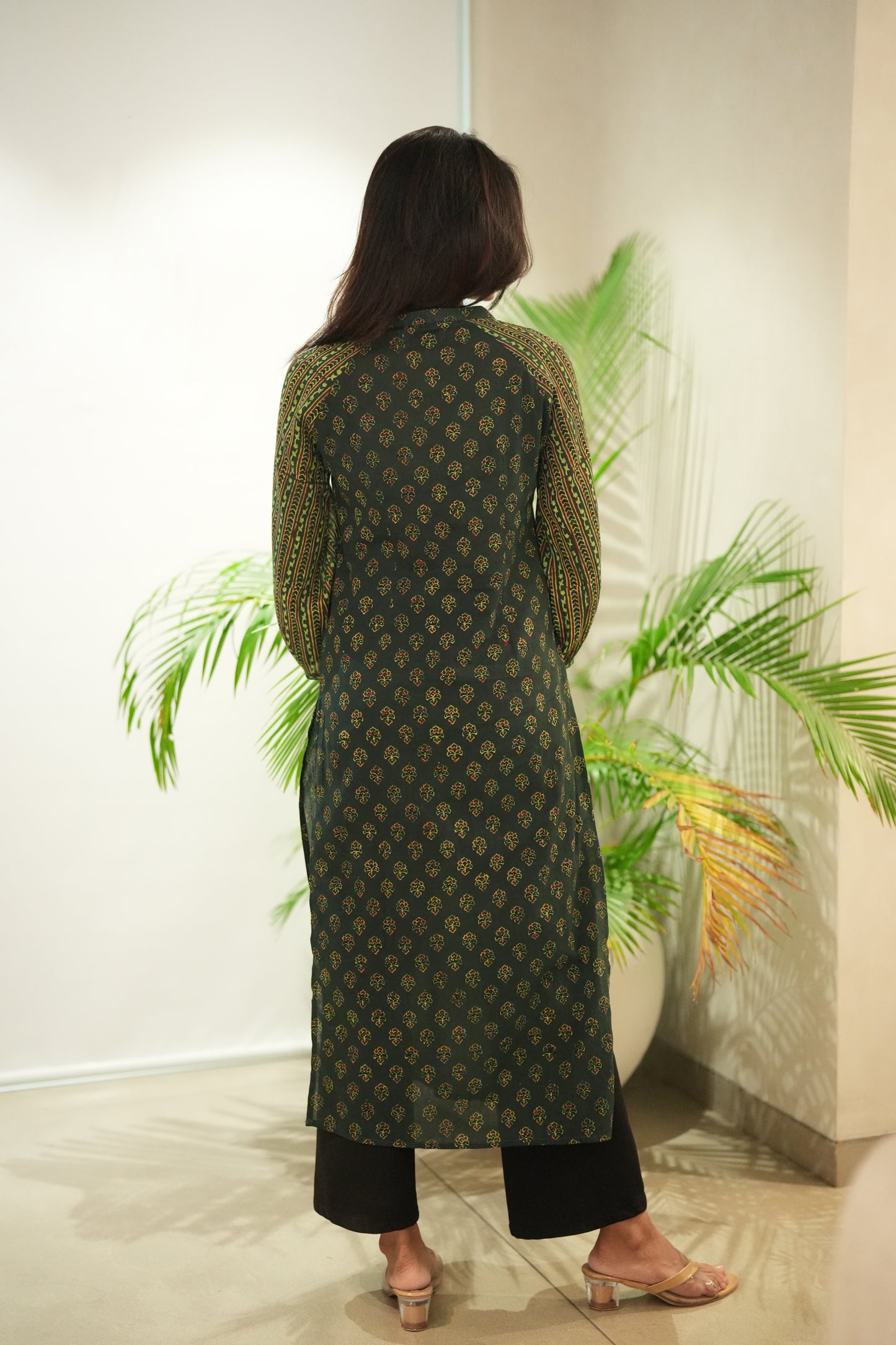 Green Ajrakh Kurta