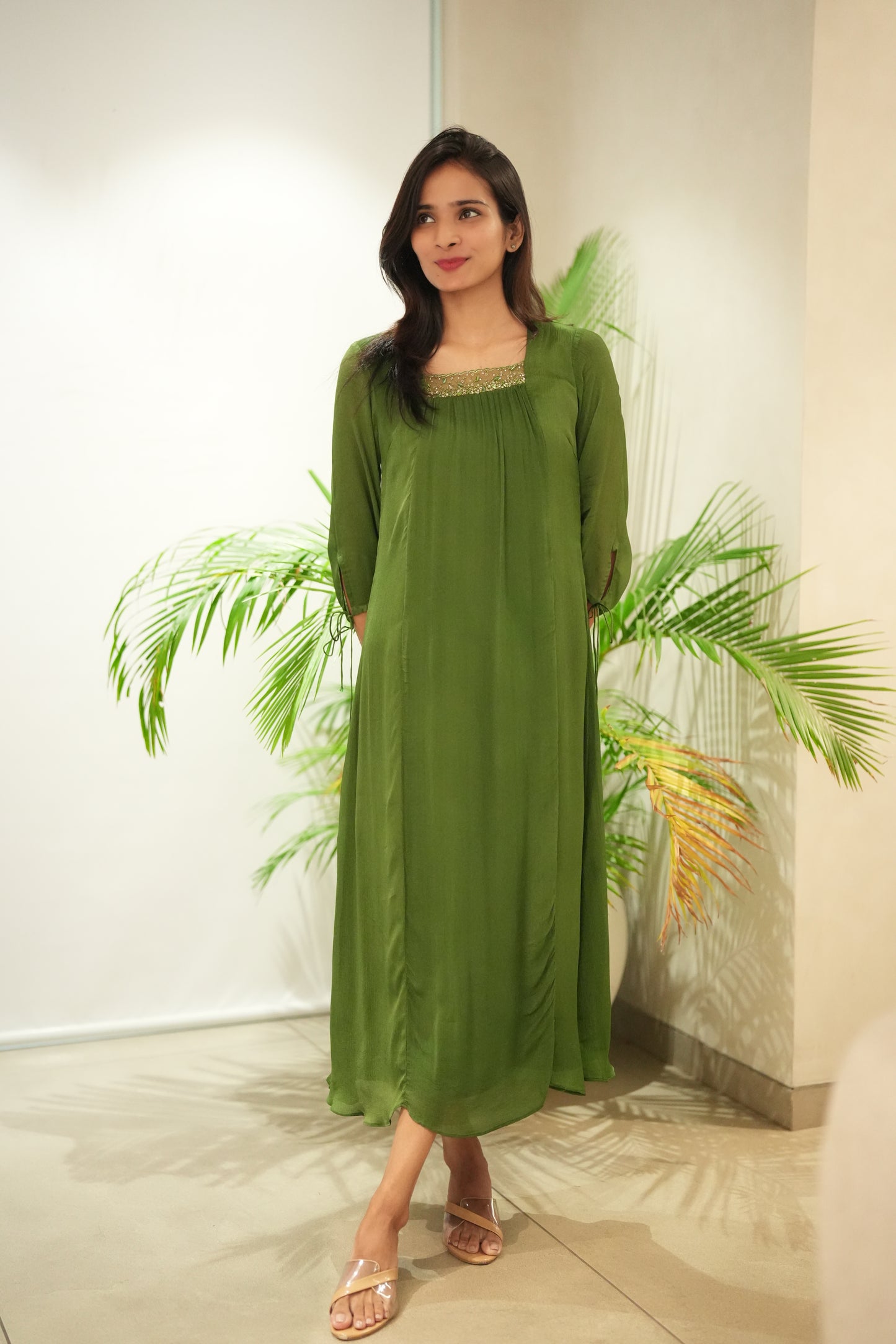 Green Chinnon Frock