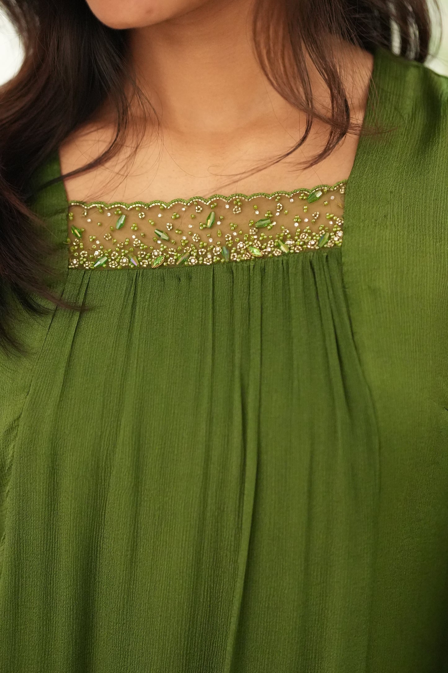 Green Chinnon Frock