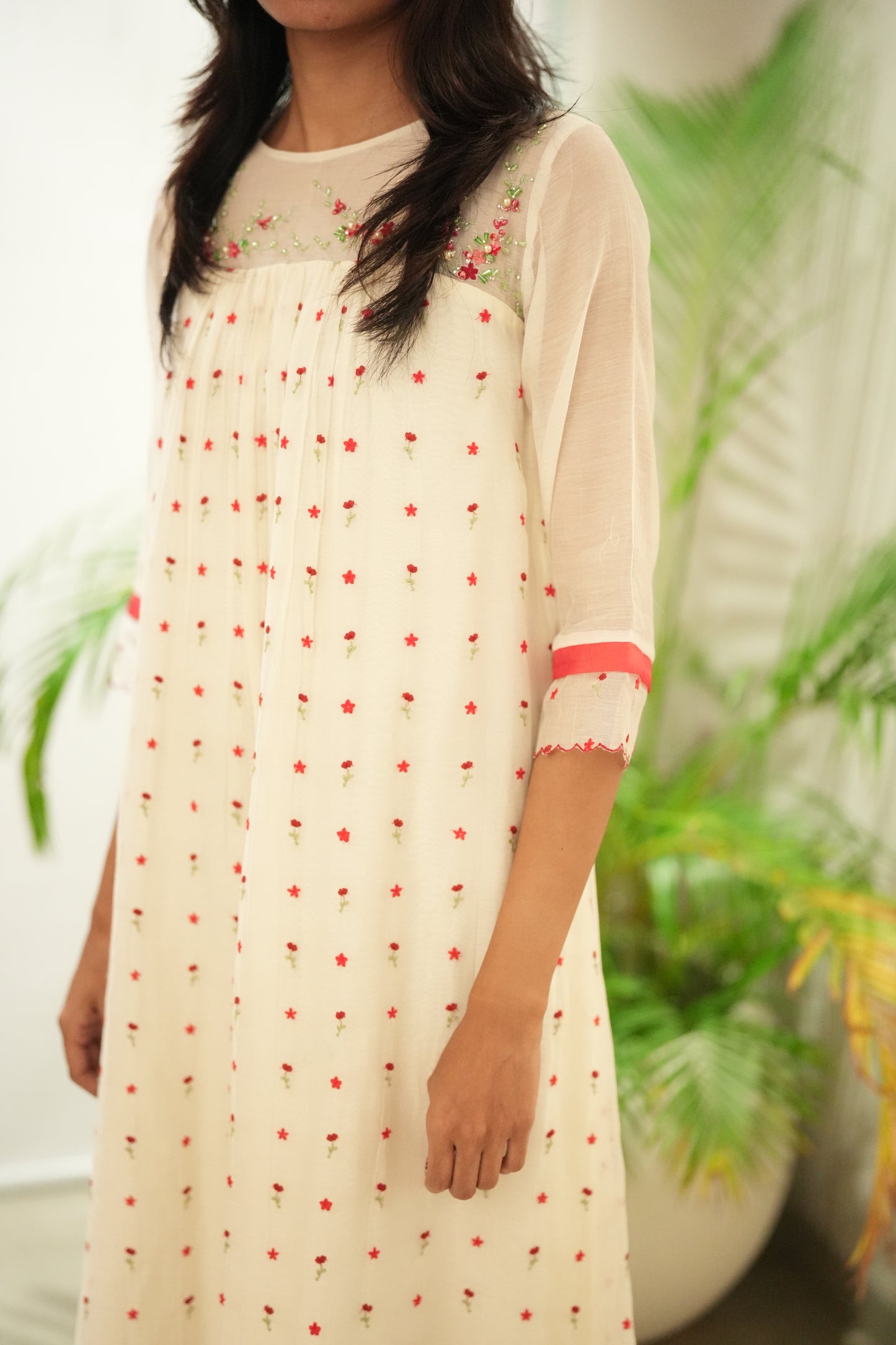 Ivory Chanderi Frock
