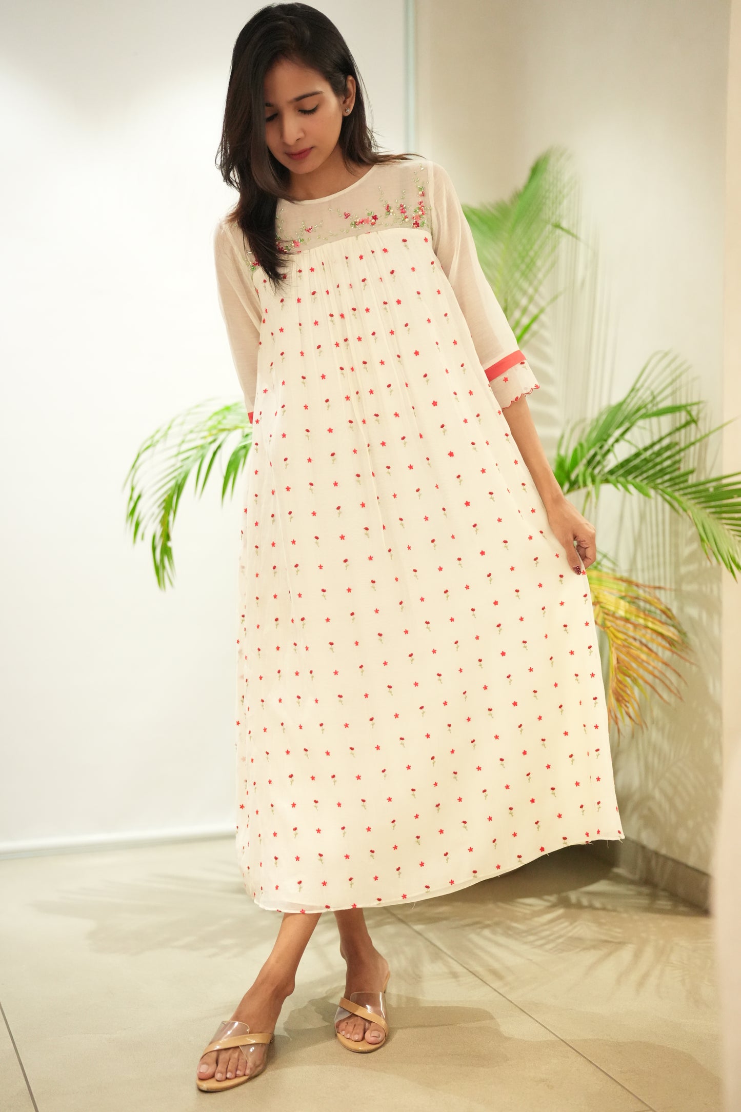 Ivory Chanderi Frock