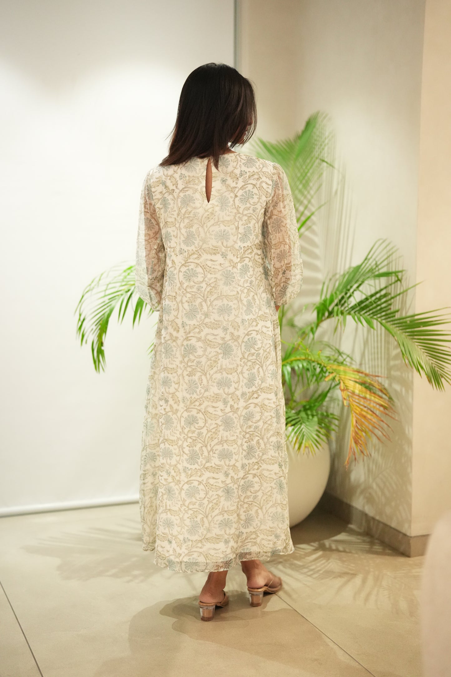 Ivory Floral Kotta Frock