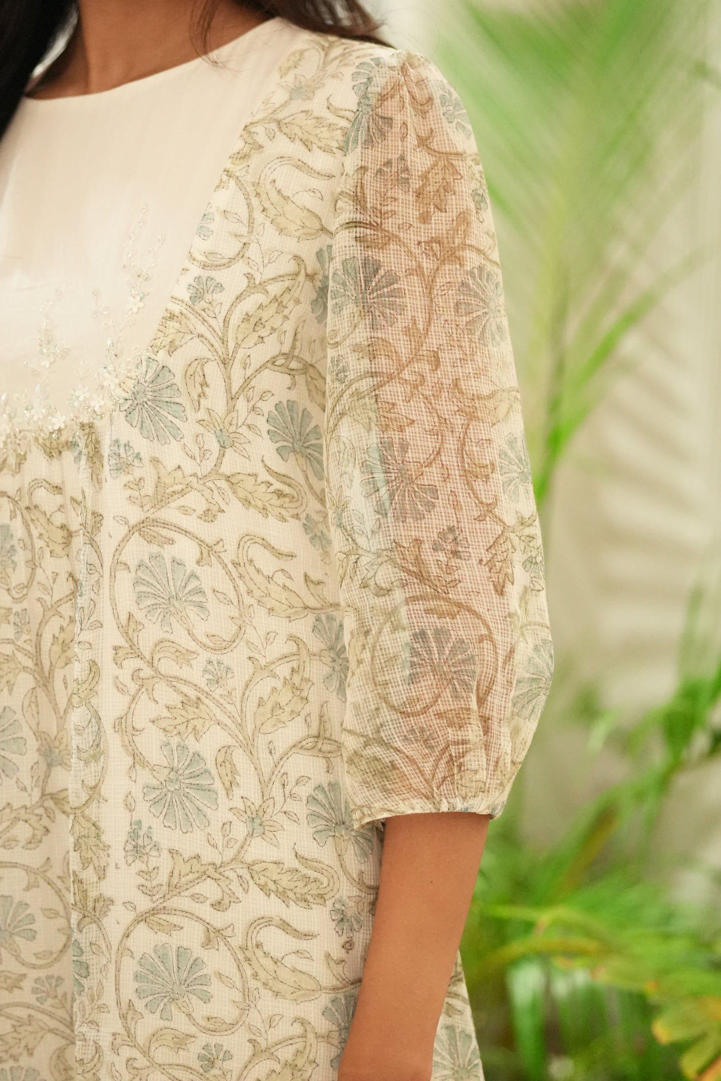 Ivory Floral Kotta Frock