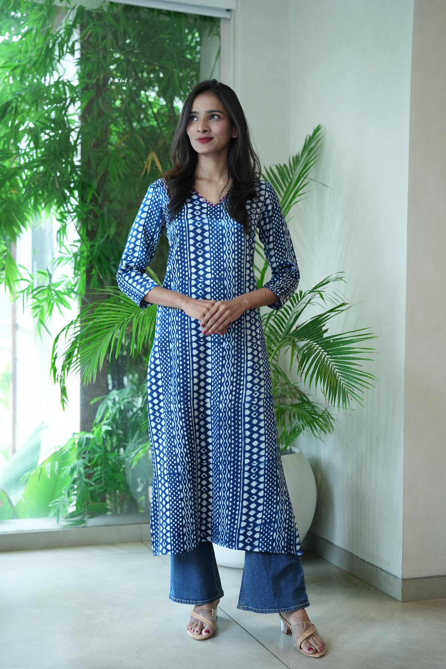 Kantha accent kurta