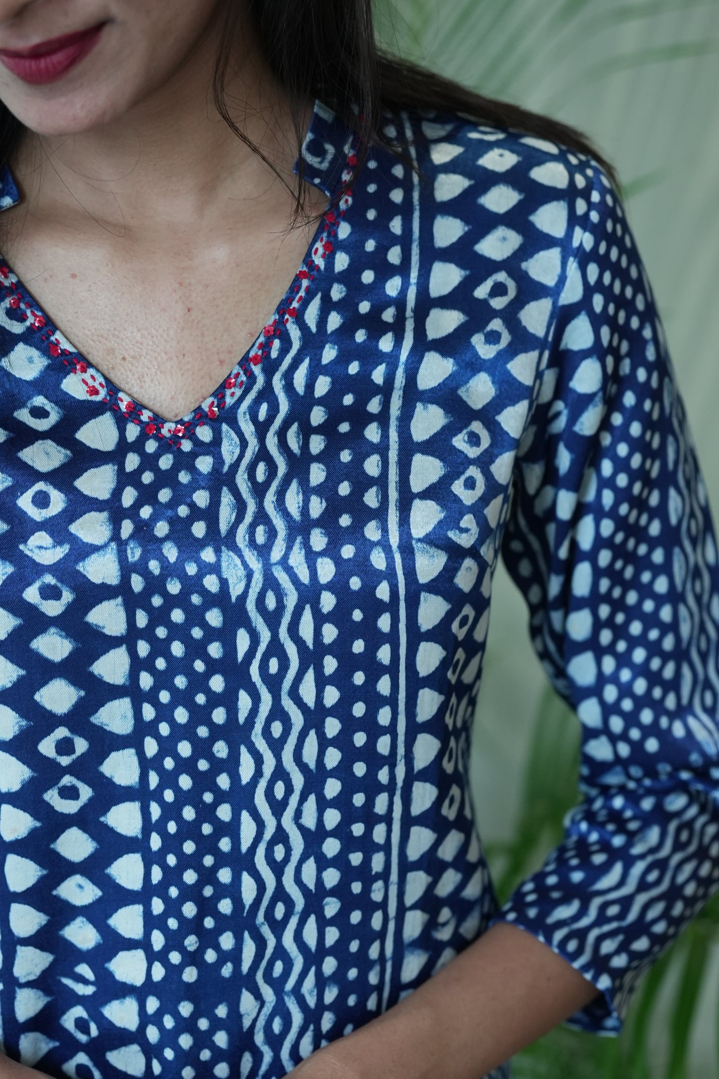 Kantha accent kurta