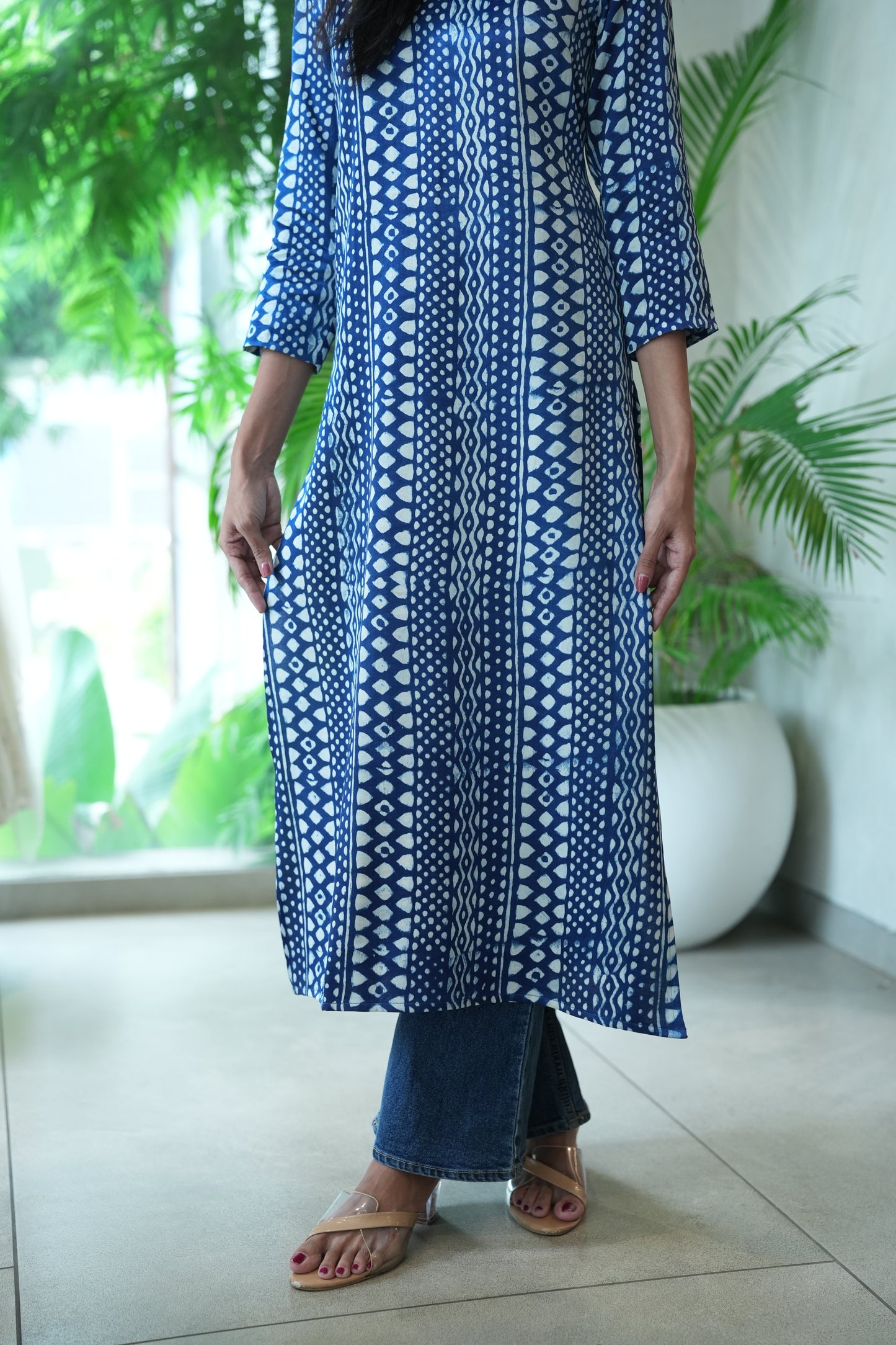 Kantha accent kurta