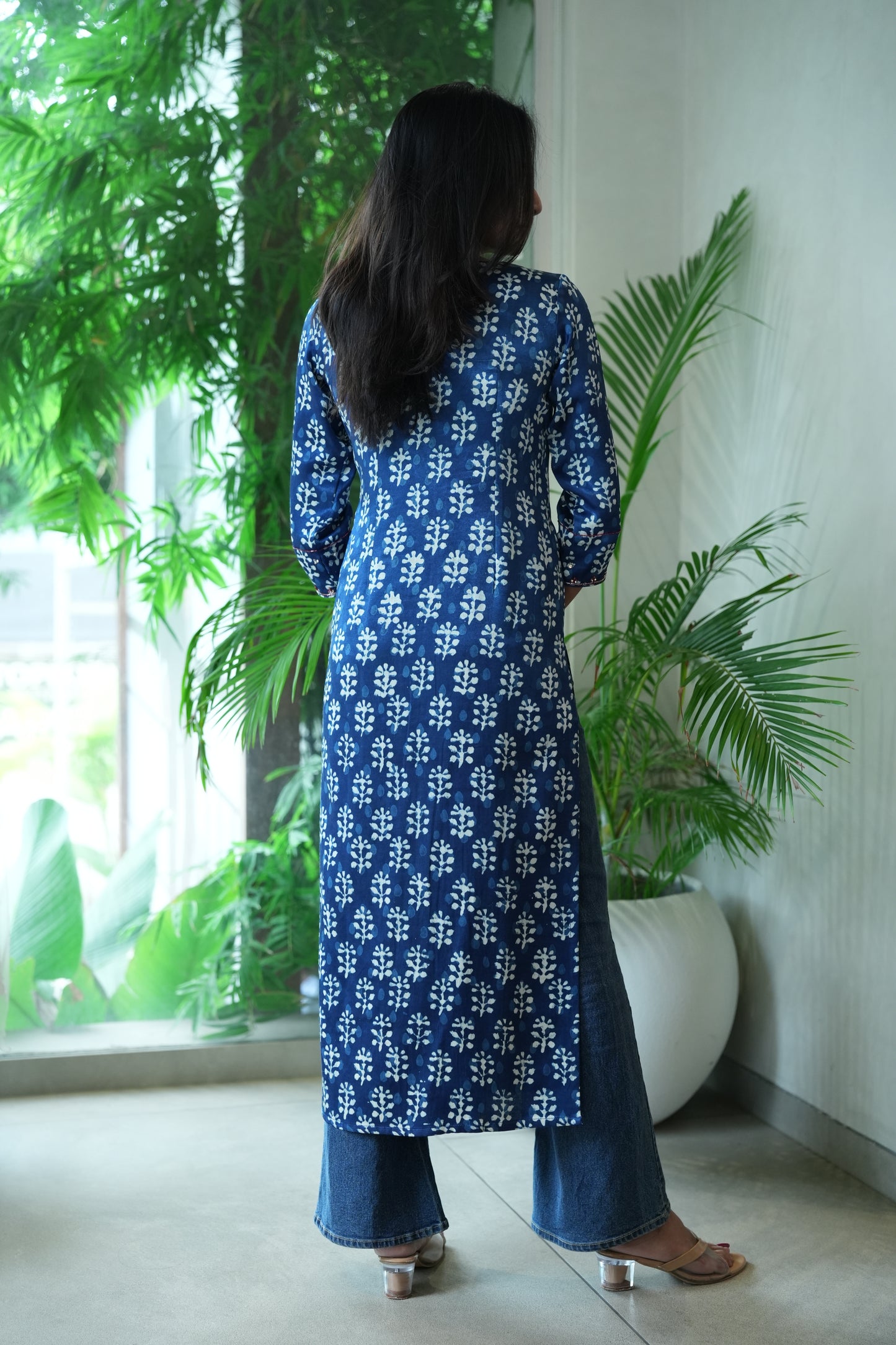 Beaded kantha kurta