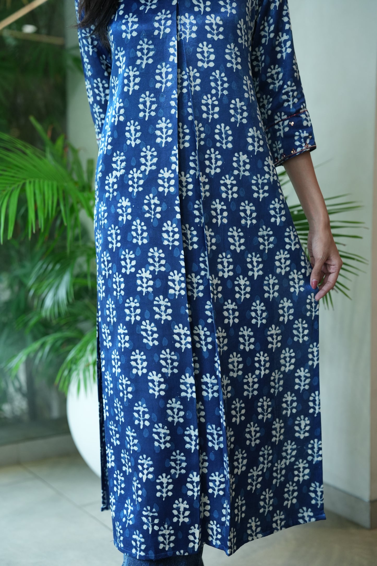 Beaded kantha kurta