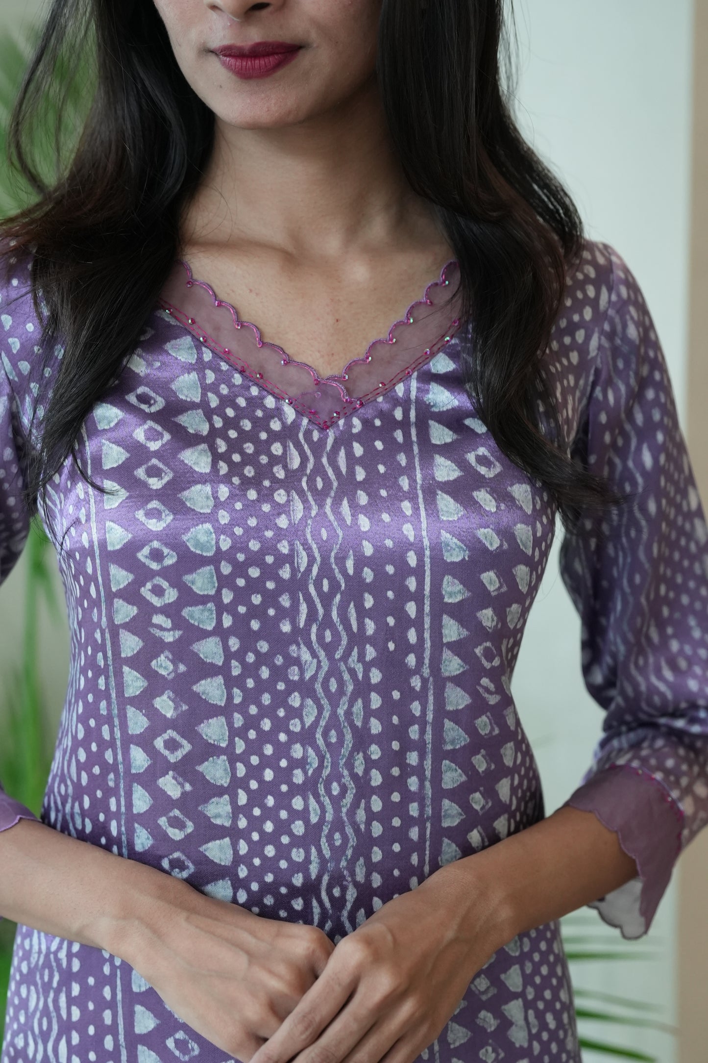 Scallop border kurta