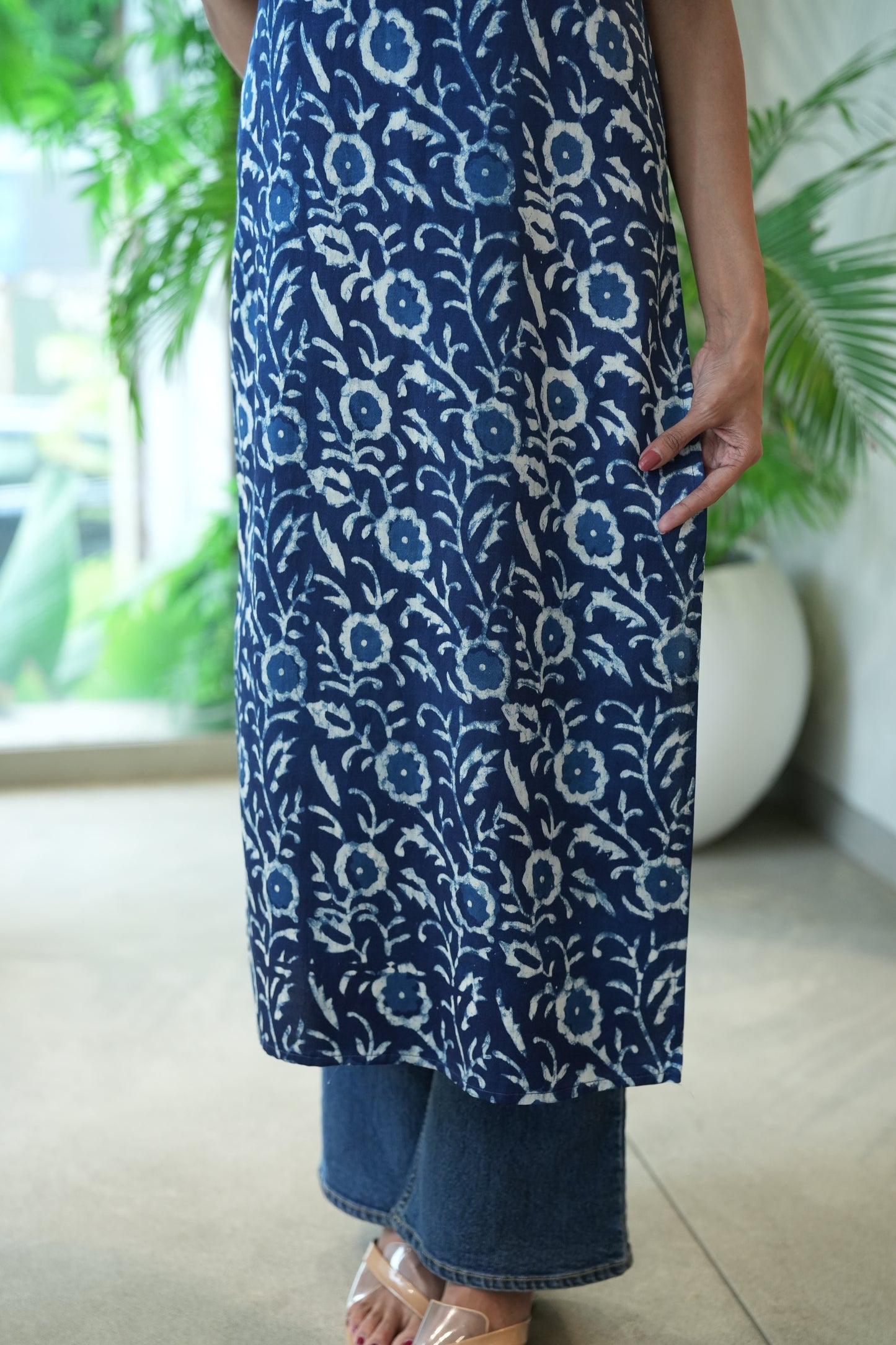 Indigo Mashru Kurta