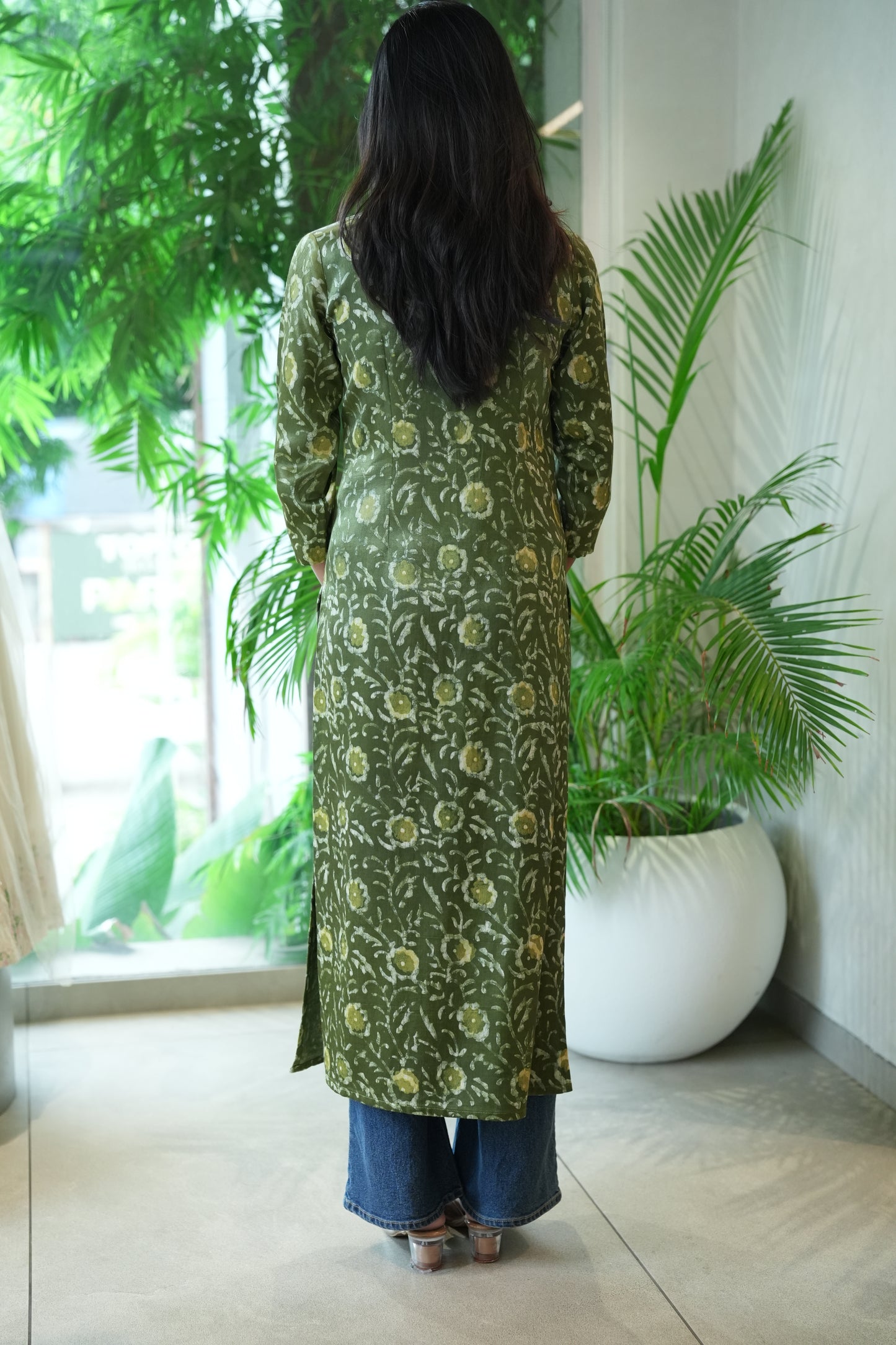 Floral flap kurta