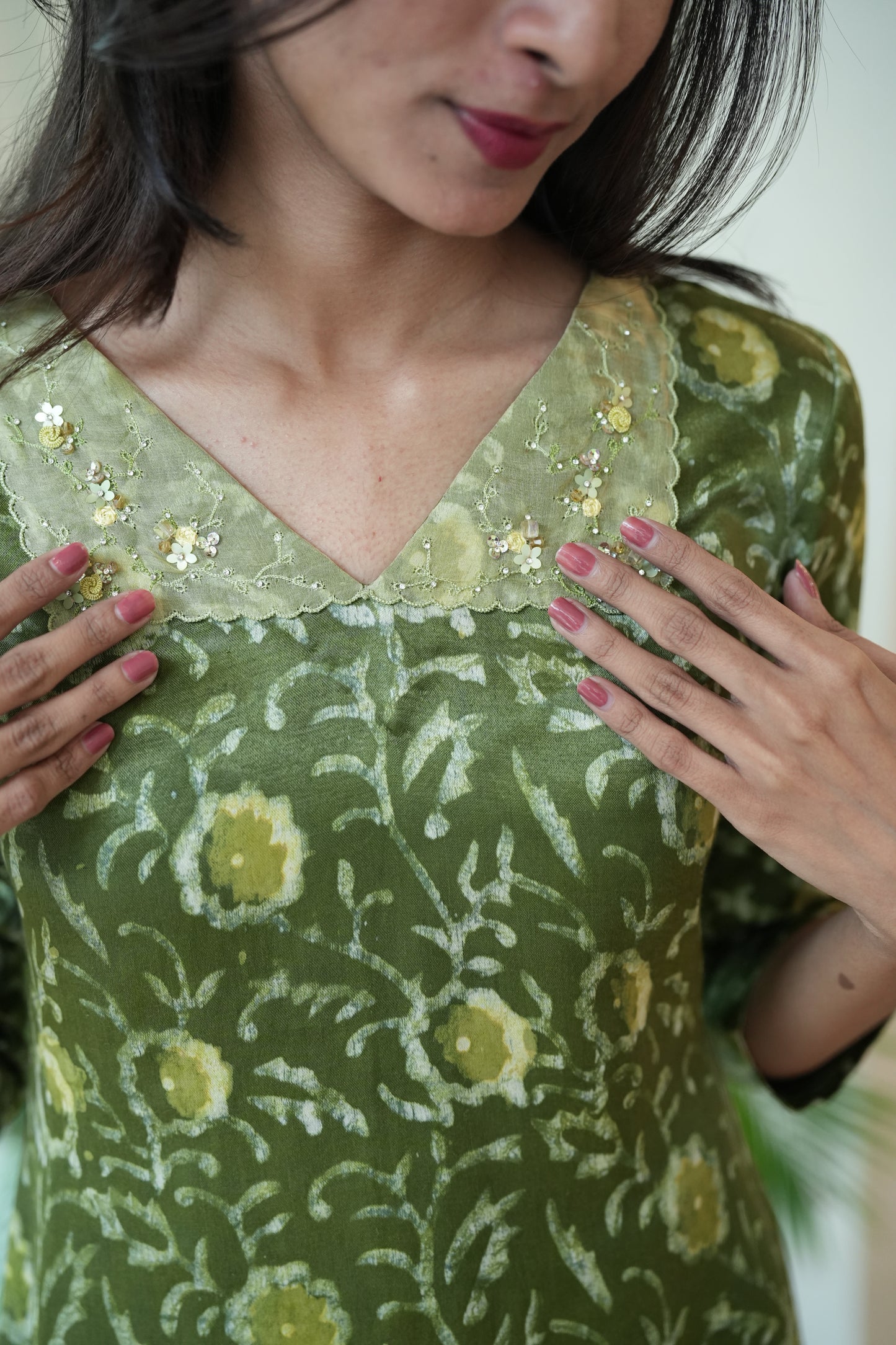 Floral flap kurta