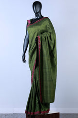 Green Rawsilk Embroidered Saree